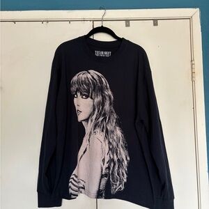 Taylor Swift Blue Graphic Long Sleeve Top